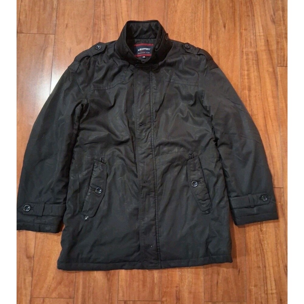LEIMA Fashion Pick Men’s Black Puffer Jacket Coat Size size 48, pre owned.